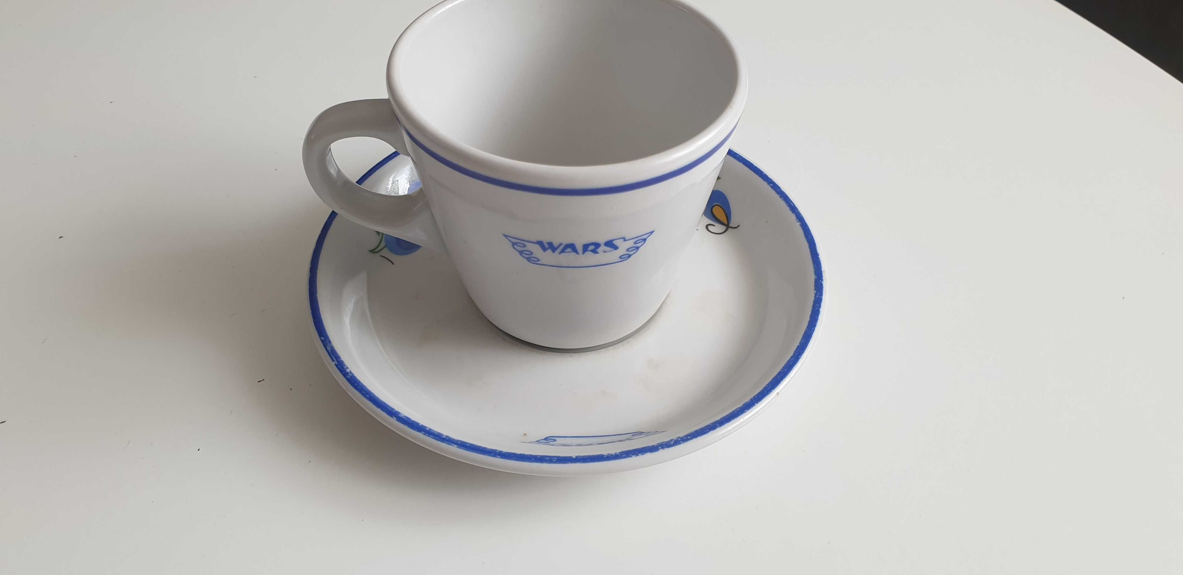 Starocie z Gdyni - P.K.P. - WARS - filiżanka na spodku porcelanowa