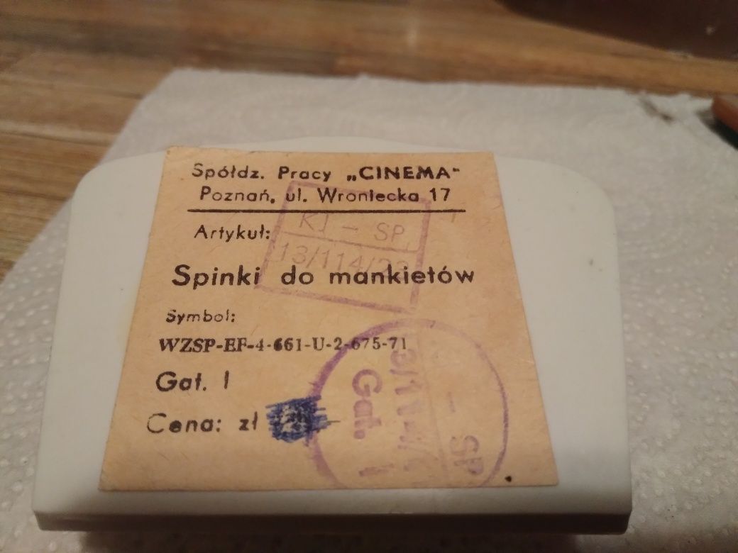 Spinki do mankietów srebrzone Vintage Prl