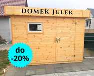 Drewniany domek na narzędzia Julek. Domek schowek ogrodowy na działkę