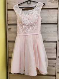 Piękna sukienka kolor róż / morela rozmiar 34