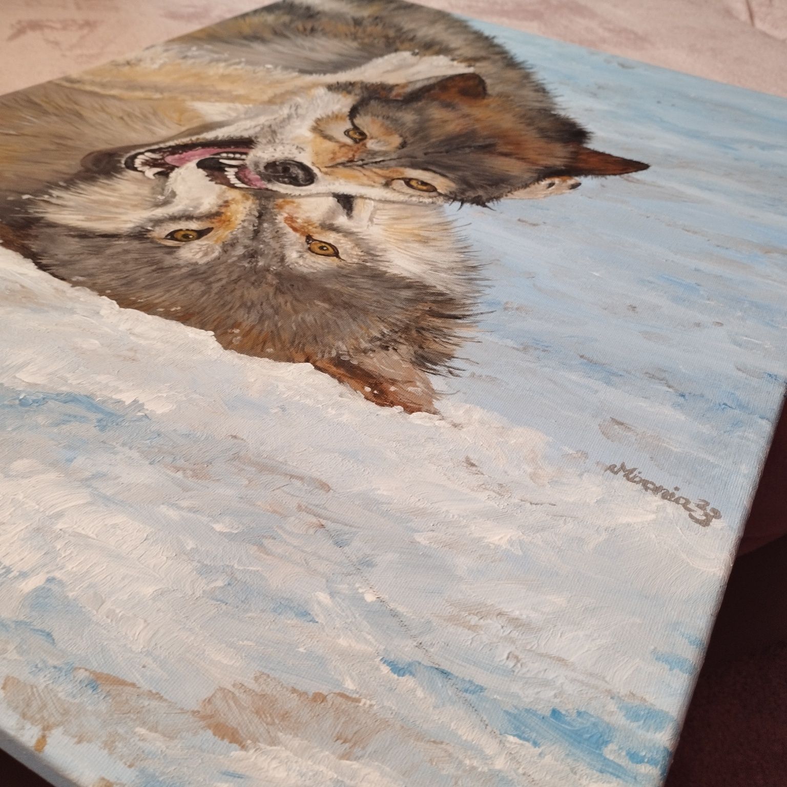 Wilcze zapasy - obraz na płótnie 70cm
