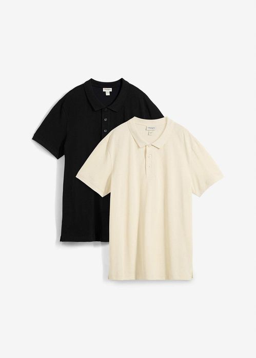 B.P.C 2-pak koszulka męska polo czarna i beżowa 3XL.