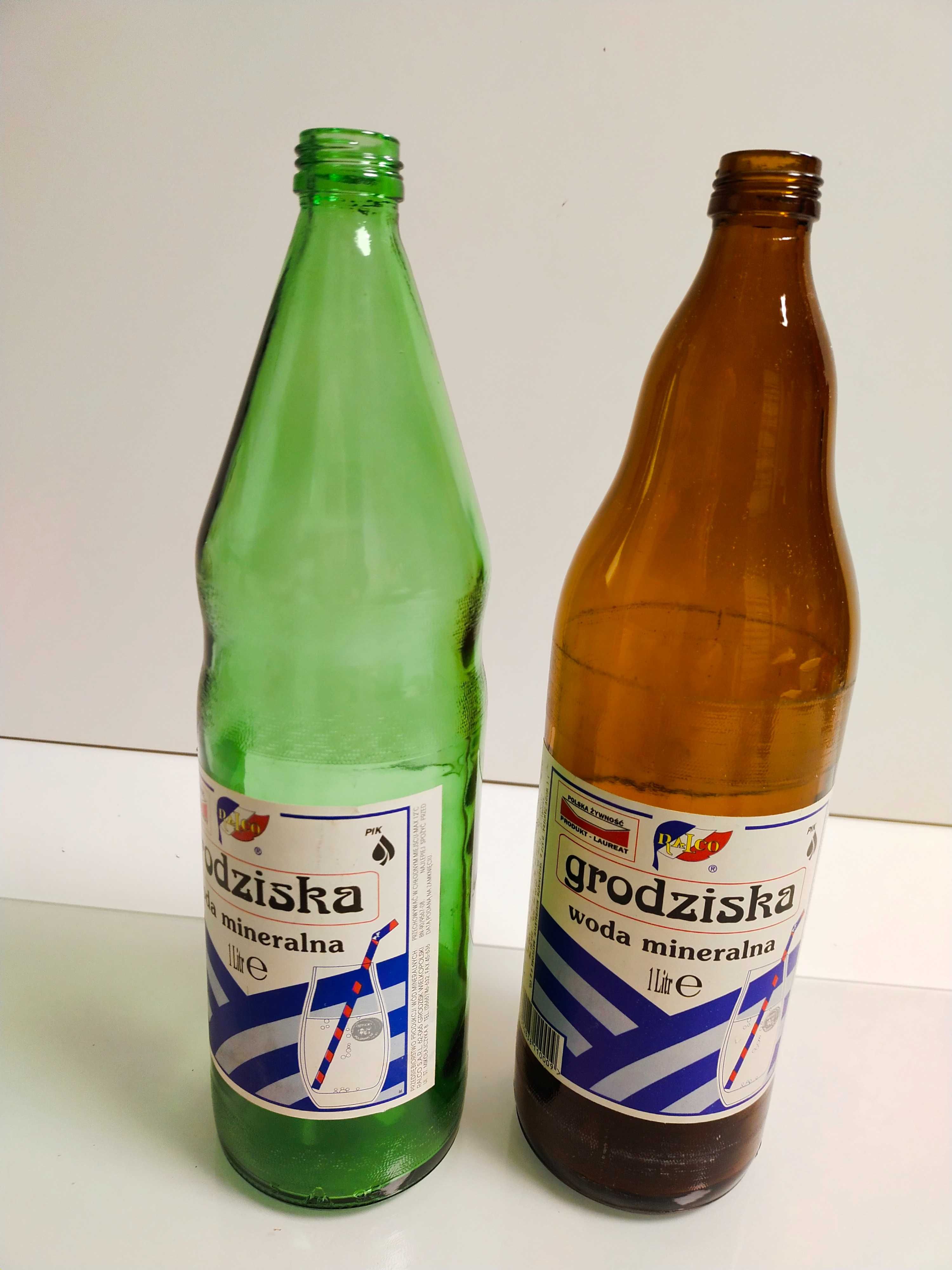 Stare butelki szklane Woda Grodziska vintage PRL