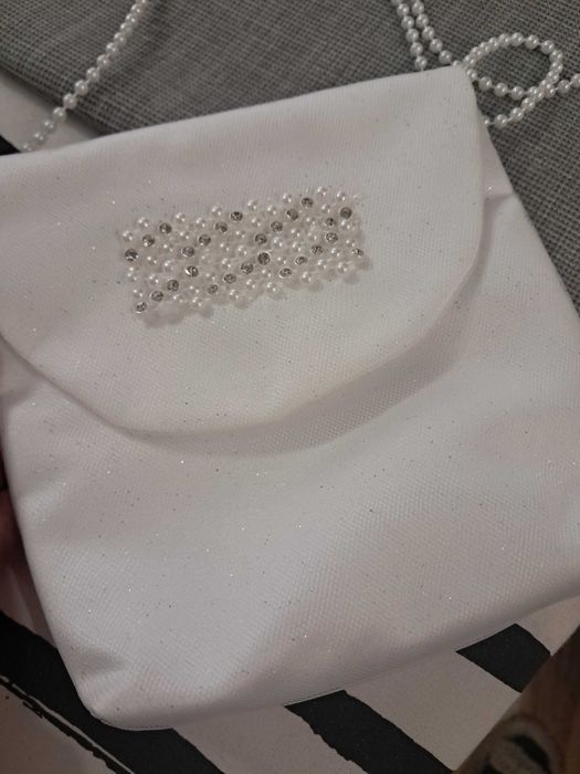 Sukienka komunijna, tiul, koronka, perełki, diamenciki