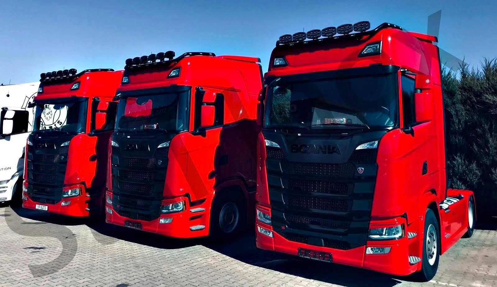 Orurowanie górne ze stali nierdzewnej Scania Next Gen oświetlenie led