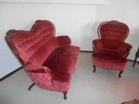 sofa -kanapa +fotel Ludwik, stylowy zestaw wypoczynkowy
