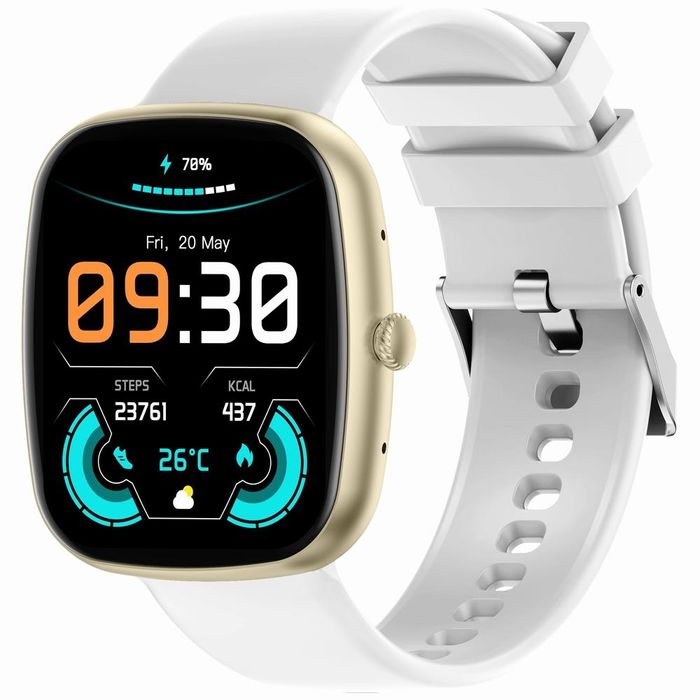 smartwatch damski gravity gt18-8 beżowy pasek silikonowy + biały pasek