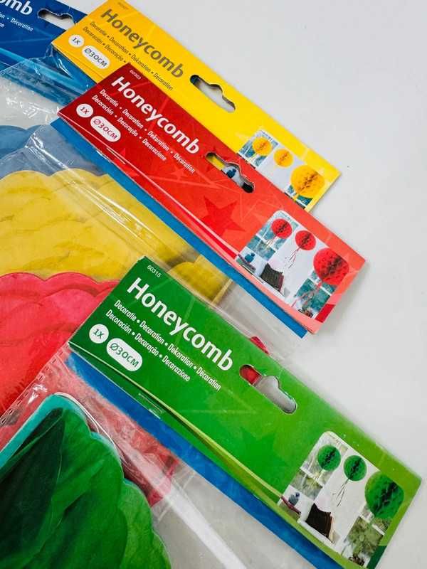 Rozeta papierowa pompon dekoracja kula dekoracyjna 30 cm 5 szt
