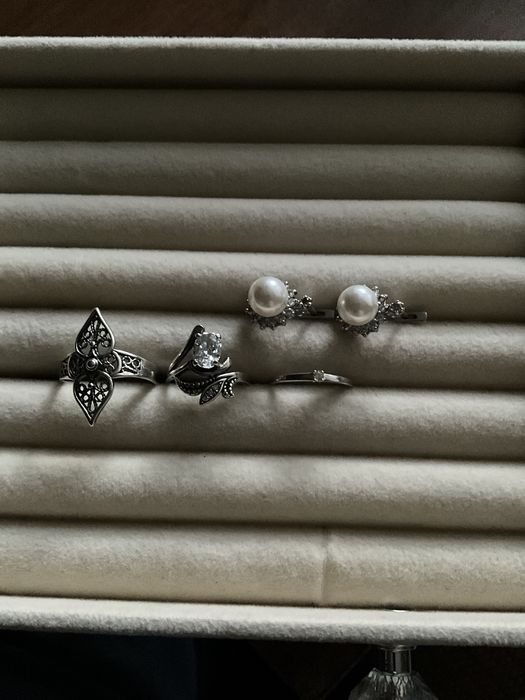 Серебряные украшения, серьги, кольцо