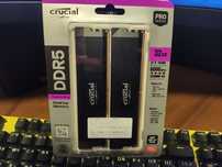 ddr5 32gb(2x16) 6000МГц crucial pro Оперативна пам'ять Intel AMD