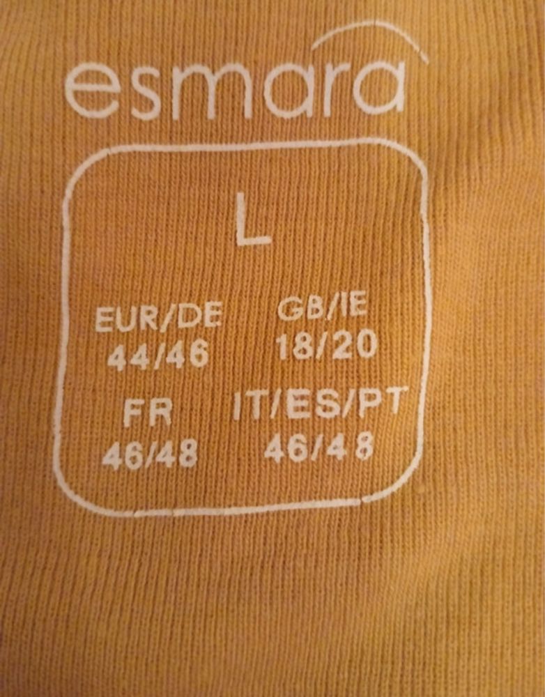 Esmara bluzka z długim rękawem w kolorze musztardowym, bawełniana