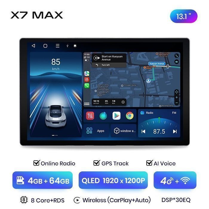 Radio nawigacja BMW 3 E46 M3 Carplay Android Auto X7 MAX 4GB