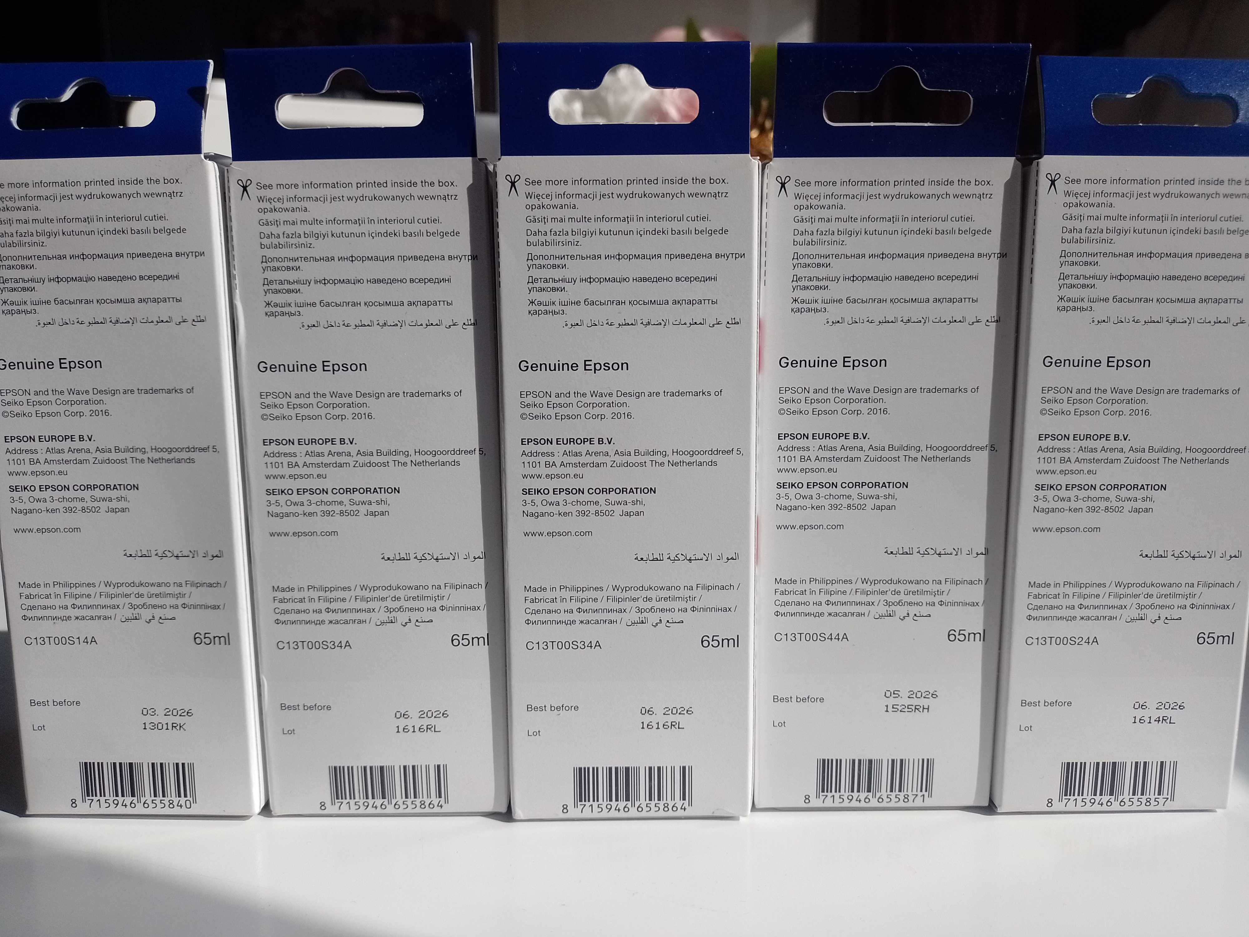Epson tusze do drukarki NOWE ecotank 103 czarny, żółty, cyan, magenta