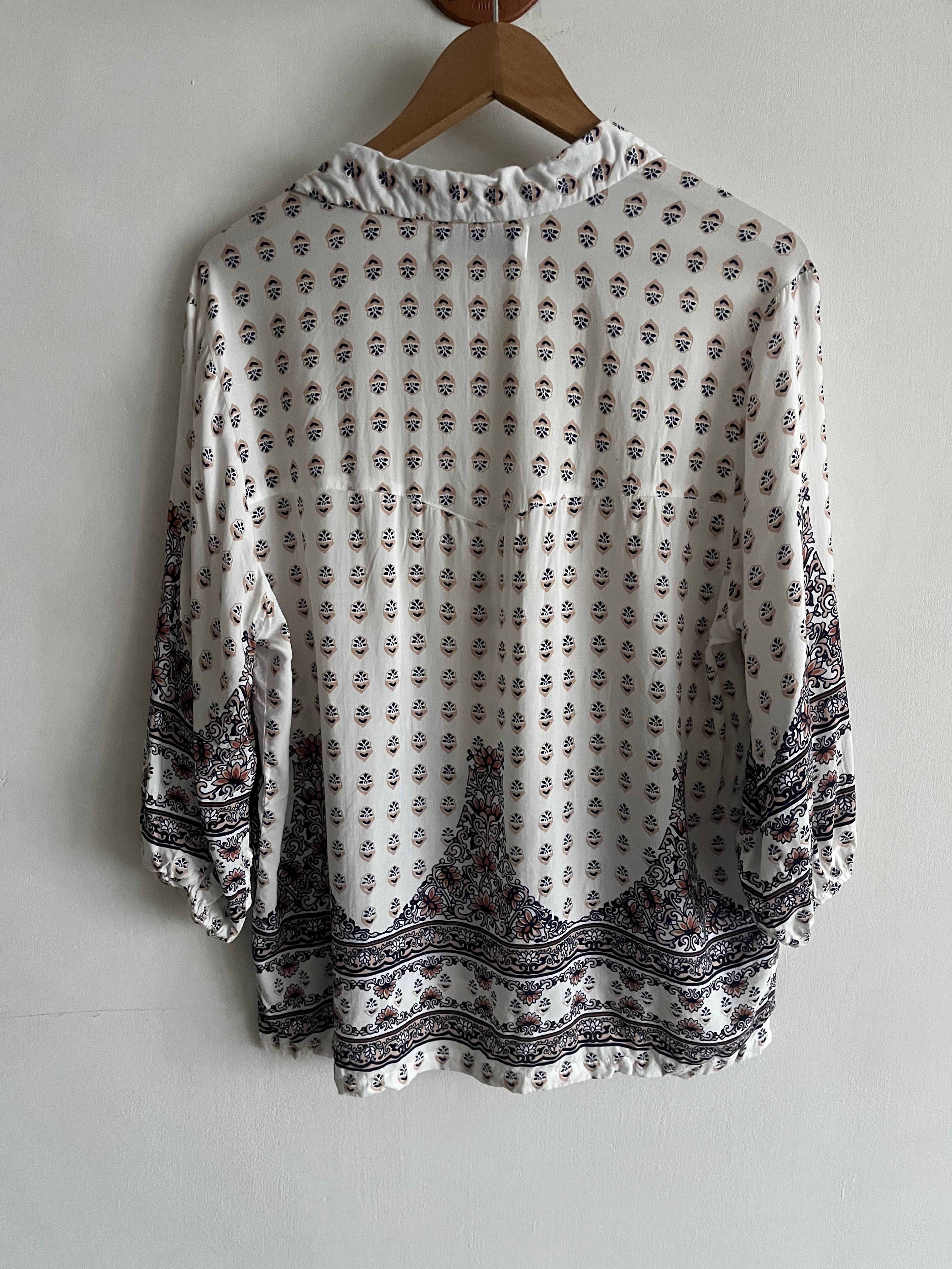 Auguste The Label Bluzka Koszula Boho Biała