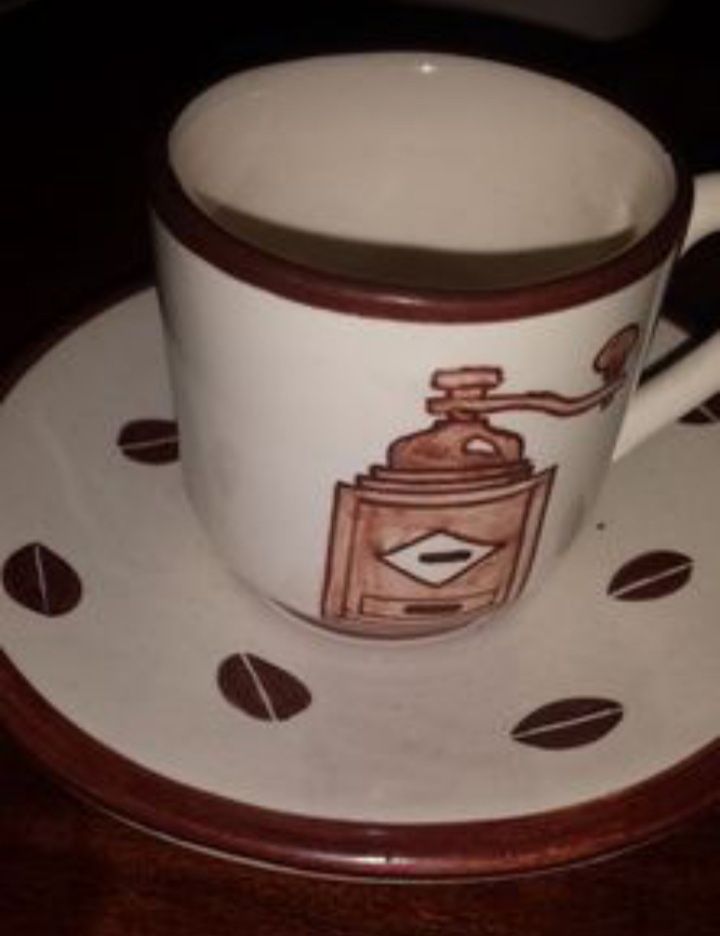 Conjunto de café,pintado à mão.