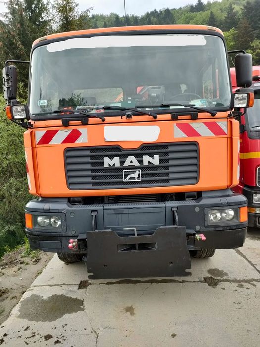 MAN 4x4  MAN 4x4 ciężarowy, skrzynia/żuraw/czołownica SCHMIDT/pług
