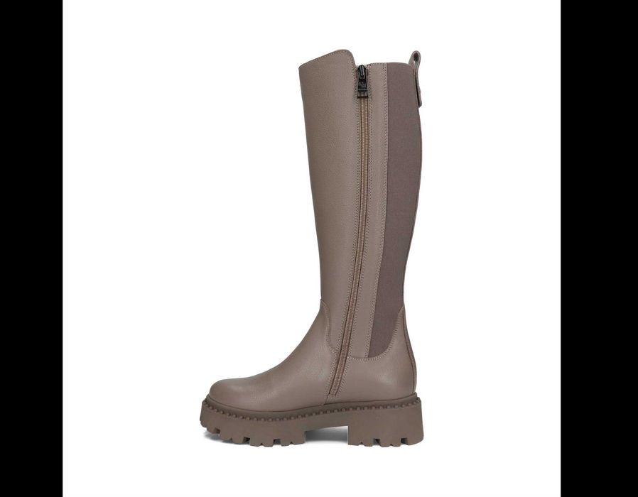 NOWE! Kozaki na grubej podeszwie CheBello 4211 beżowe, skóra naturalna