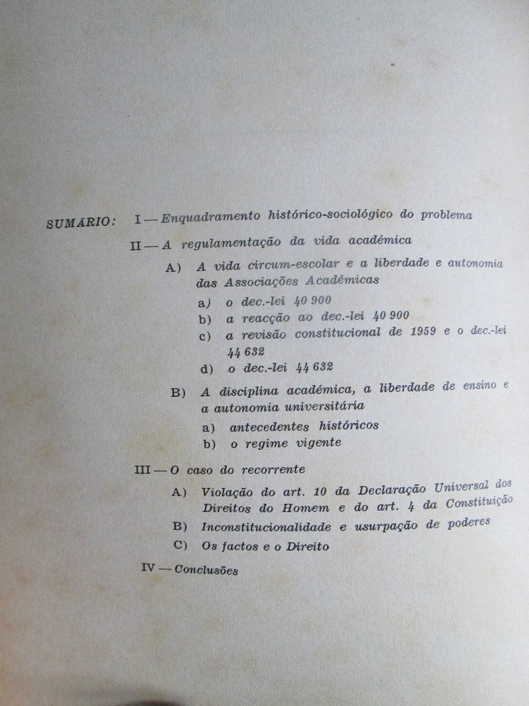 Universidade - Processo de uma Expulsão Disciplinar, 1967