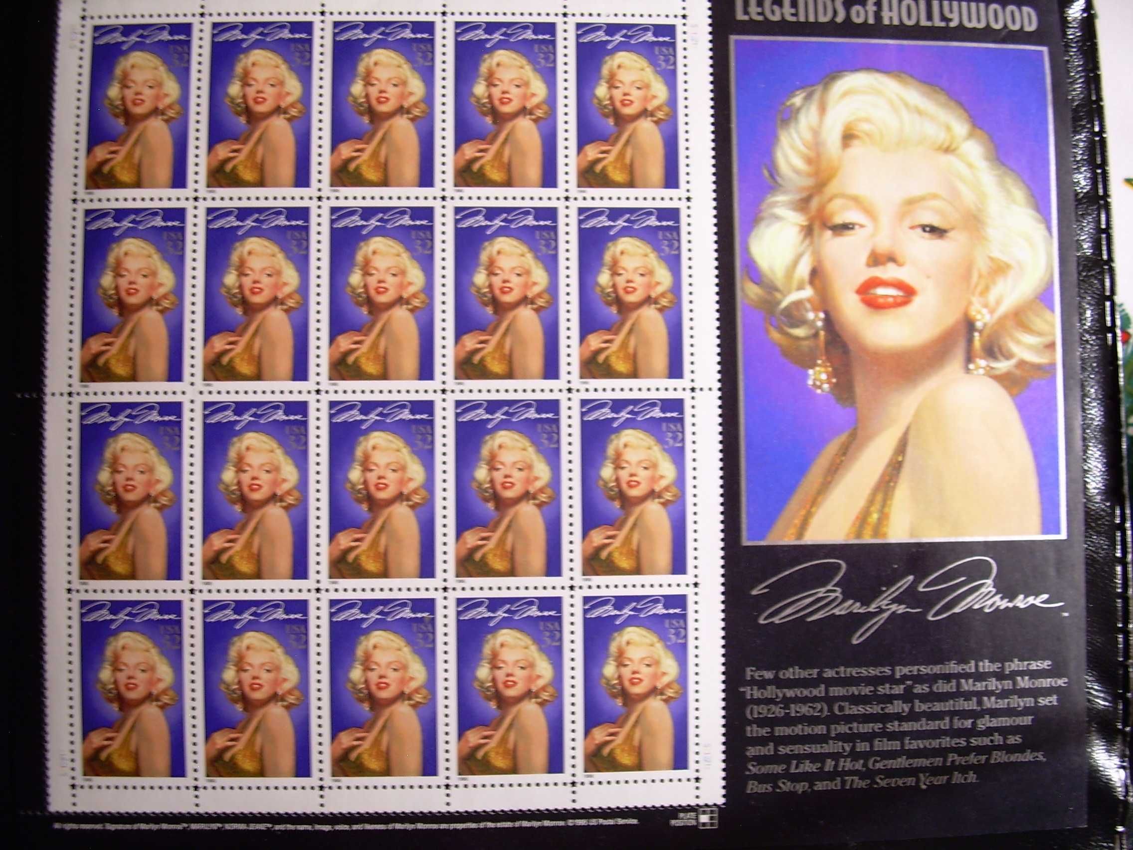 Marilyn Monroe ; Arkusz Mi 2370 ; USA