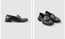 SANDRO loafers czarne z ala cyrkoniami 38 (ok 24,4 cm)