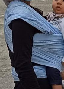 Porta bebés em tecido bordado inglês usado 1 x