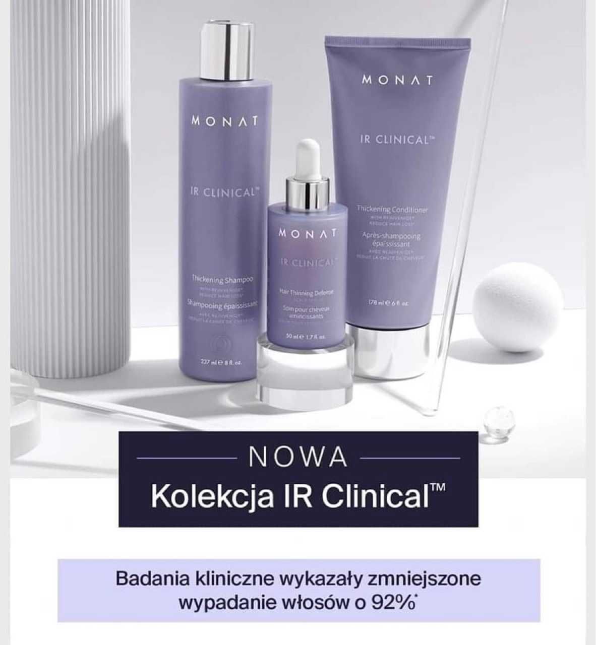 Ir Clinical Monat - szampon + odżywka + serum - na wypadanie włosów