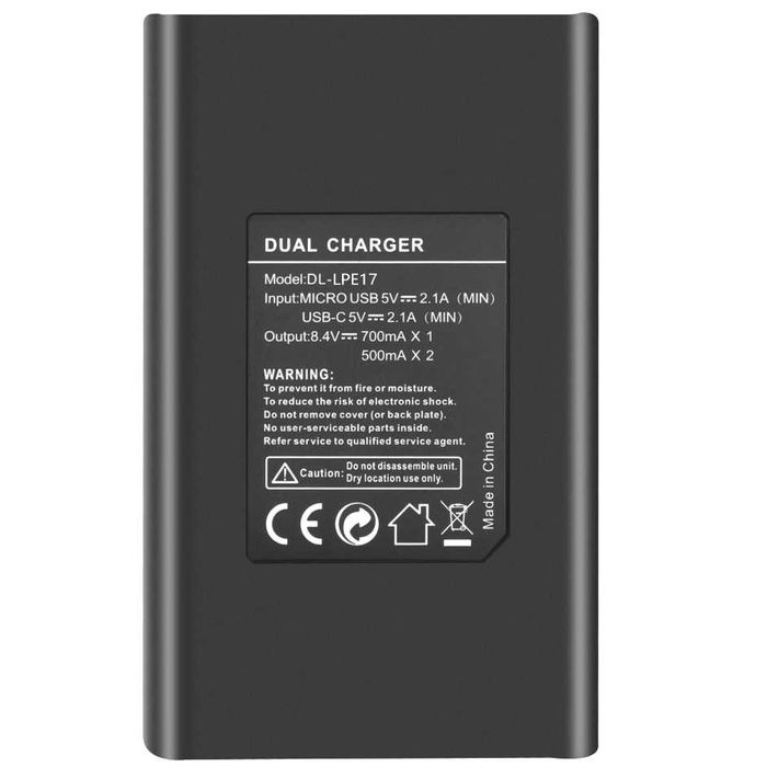 Carregador USB Duplo para bateria LP-E17 Canon 750D 760D 77D NOVO