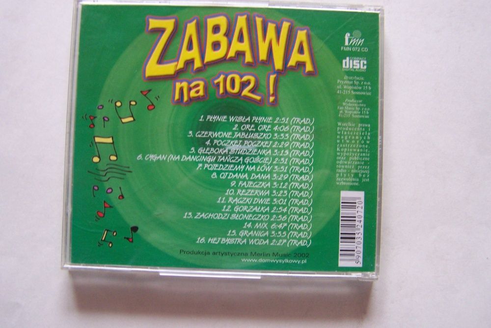 Zabawa na 102, vol. 2. Płyta CD.