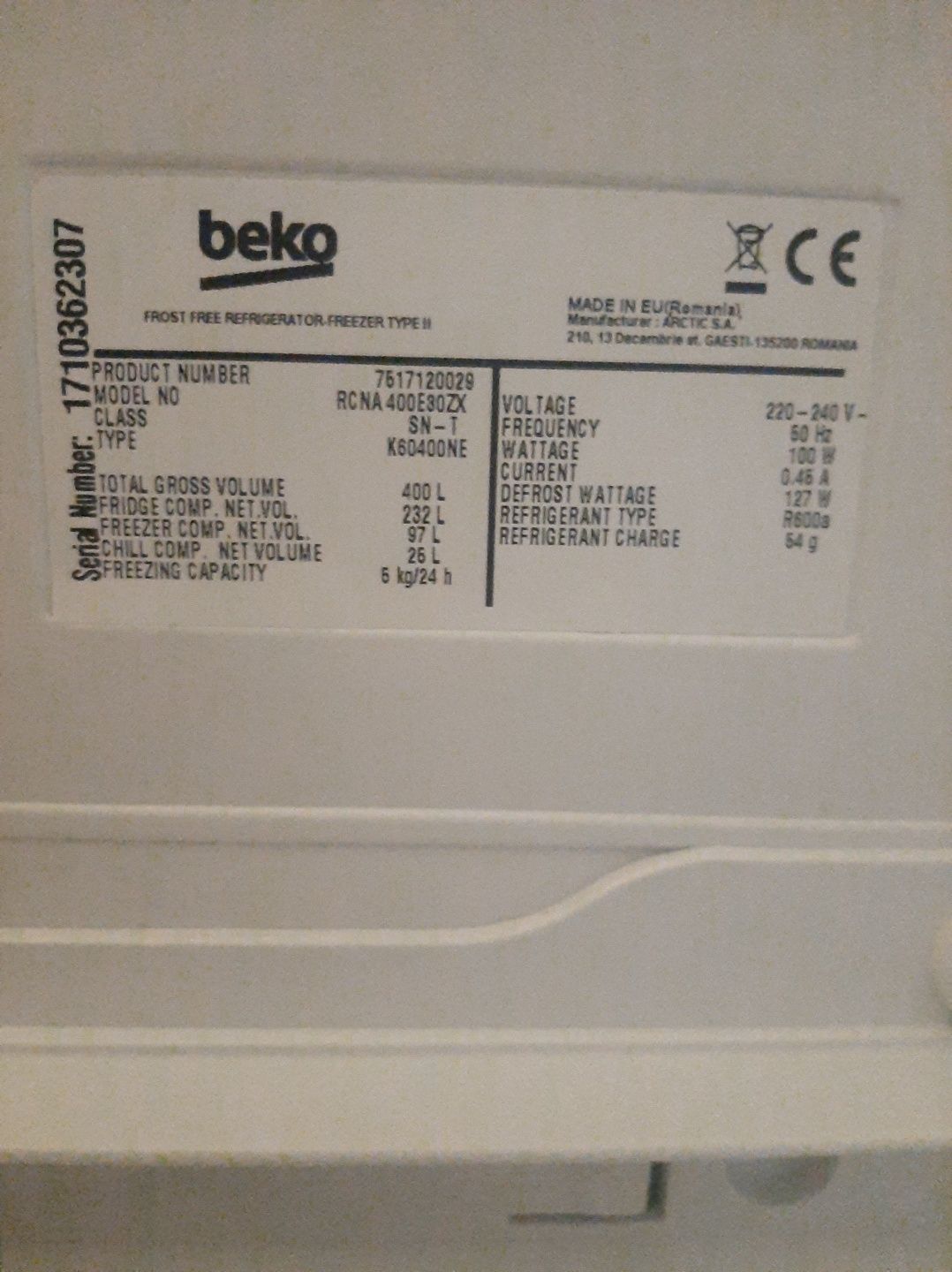 Szuflady i półki lodówka Beko