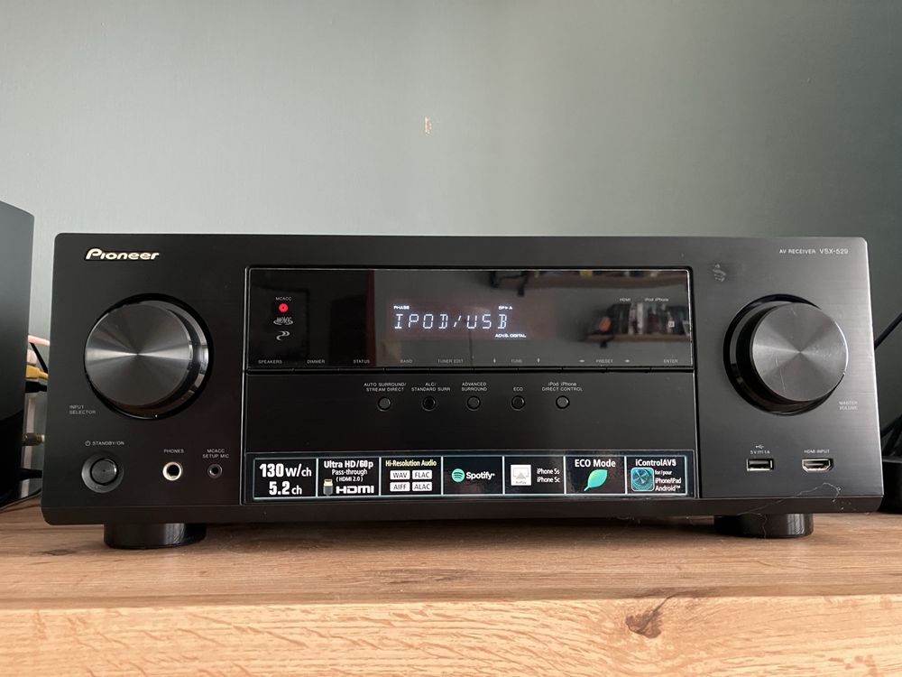 Pioneer VSX 529 Amplituner amp iOS Android FM CD BD DVD HDMI 4K 60p