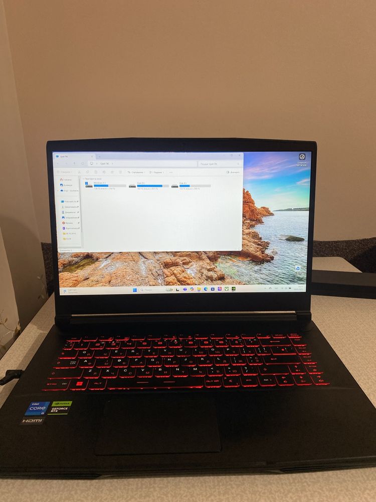 Ноутбук MSI GF63, 15.6, i5-12450H, 16RAM, 512GB SSD, RTX 4050 6GB