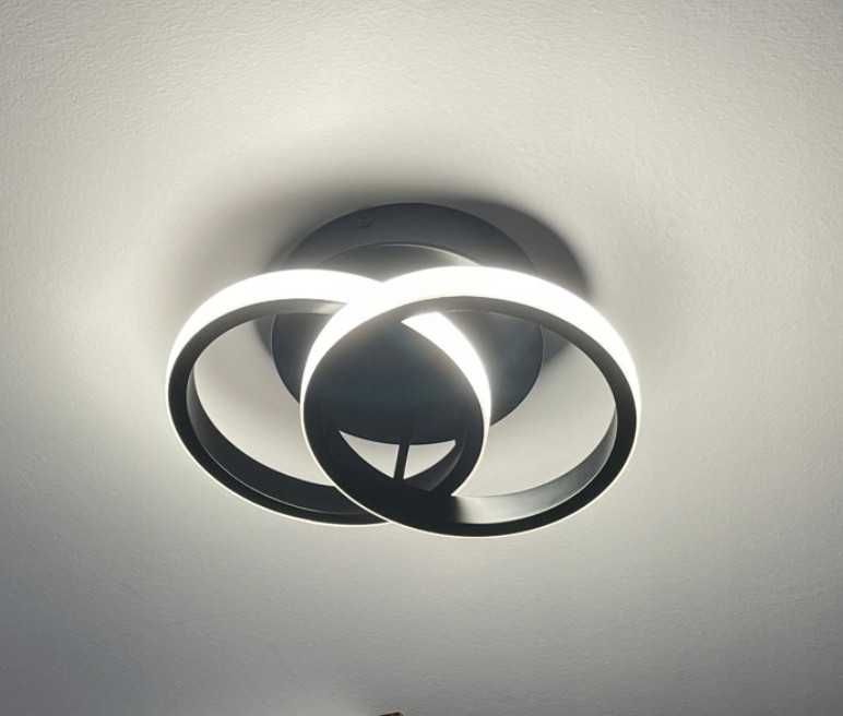 Lampa Sufitowa Żyrandol Plafon Natynkowy Okrągła Nowoczesna Czarna