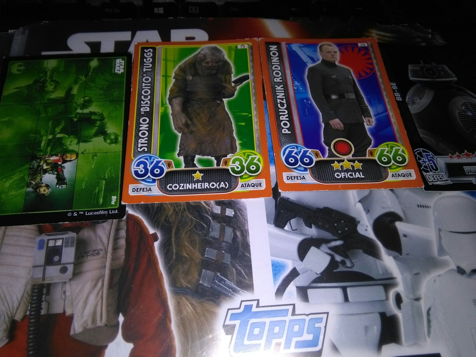 Cartas de colecção Star Wars Force Attax