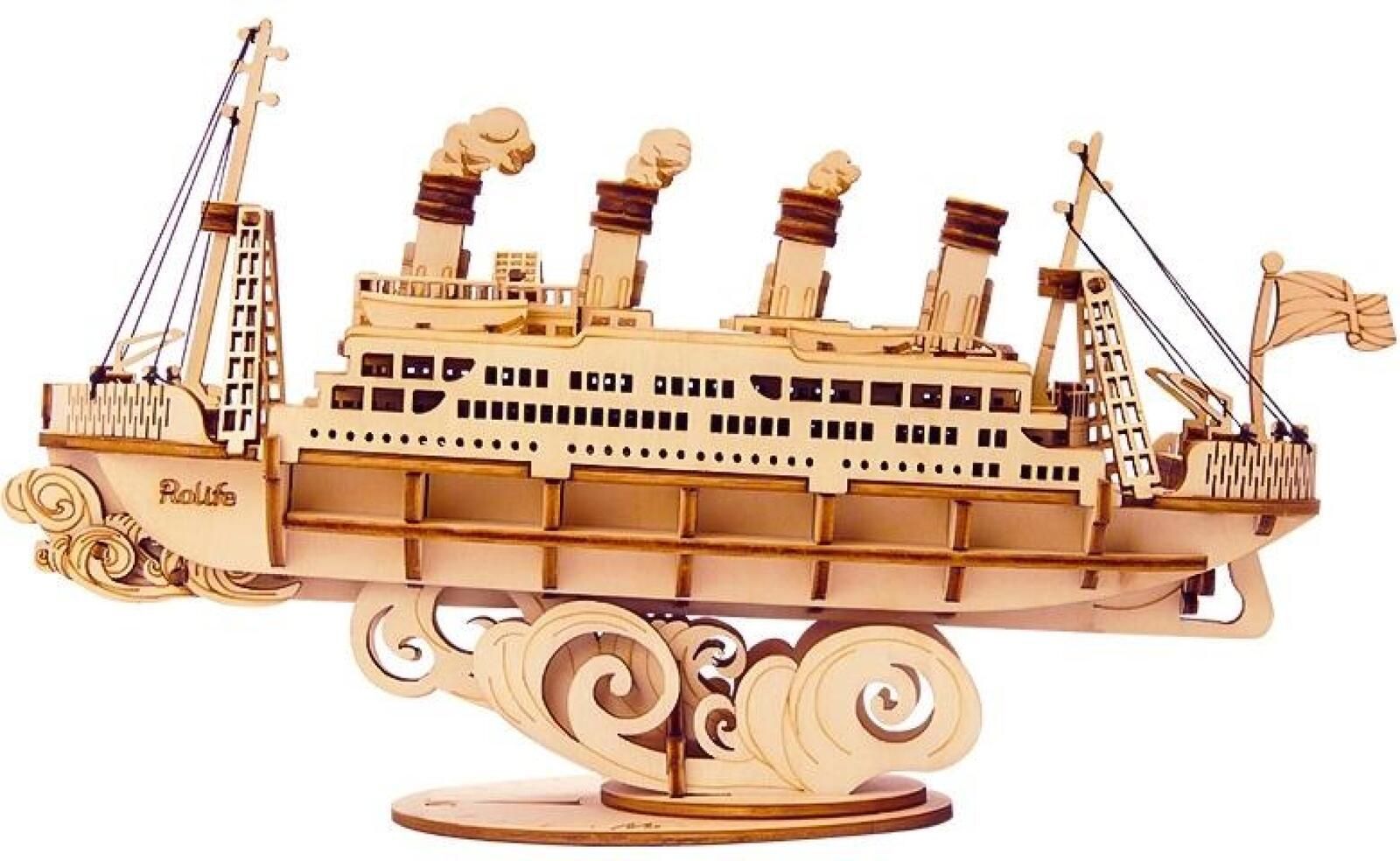 Puzzle Drewniane 3D Statek Wycieczkowy pudełko,156x234 mm