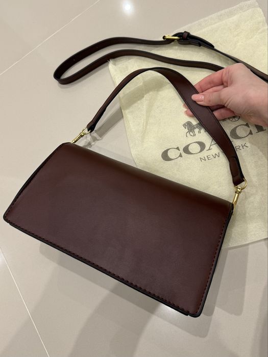 Жіноча сумочка Coach Tabby коричнева сумка шоколадний колір