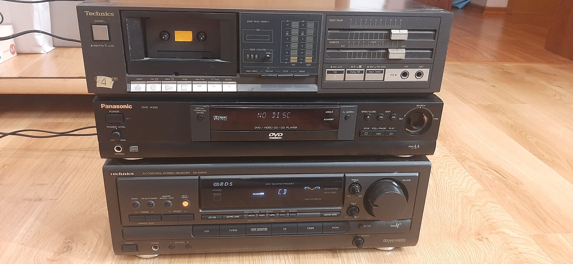 Technics SA-EX510,RS-D400 Panasonic DVD-A350E  Uszkodzone