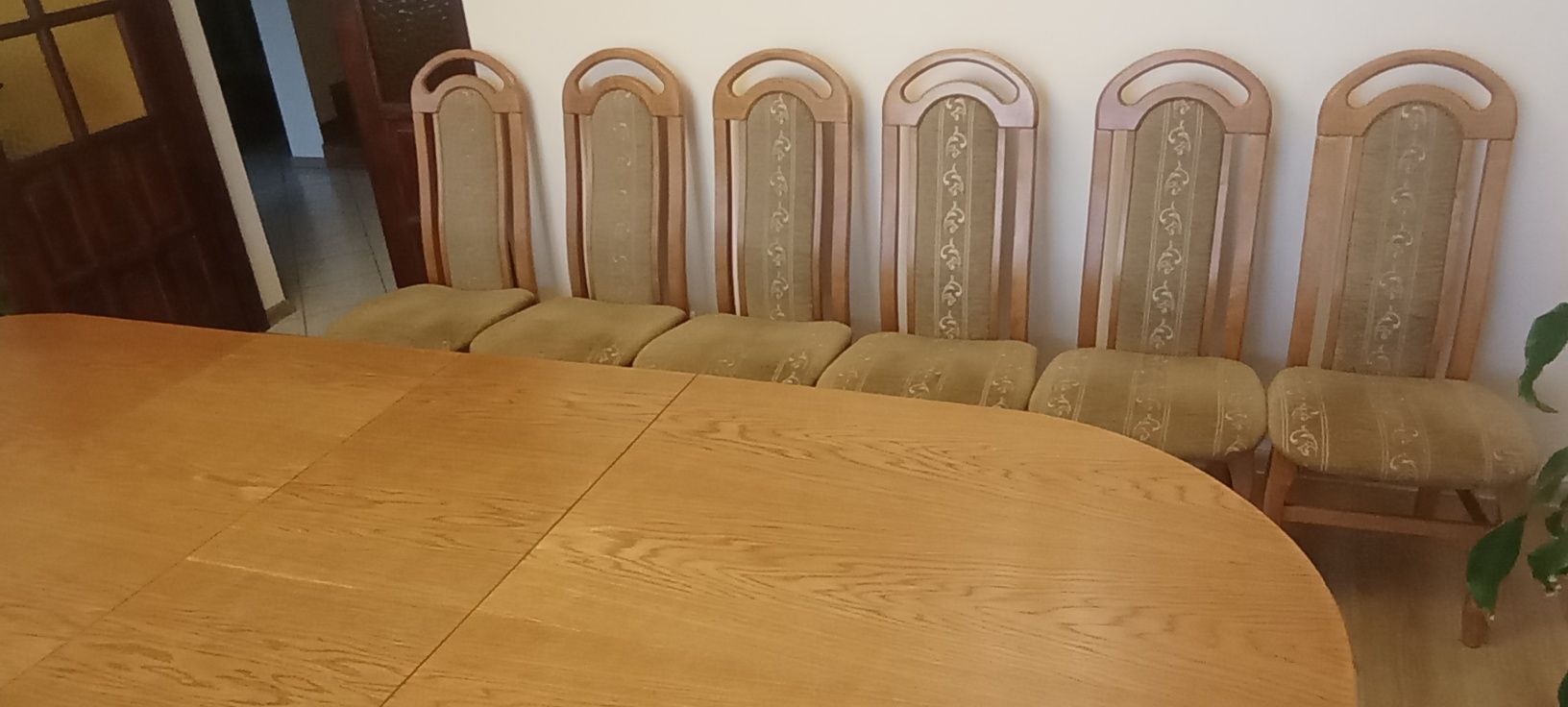 Stół dębowy z 6 krzesłami 3m/2m szer 1m