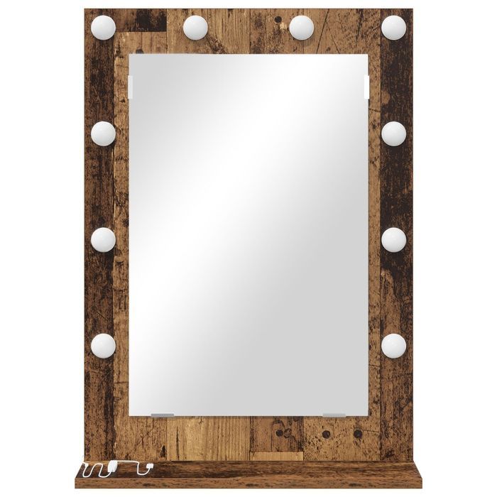 vidaXL Lustro toaletki Stare drewno Drewno lite 70 x 50 x 18 cm Lustro