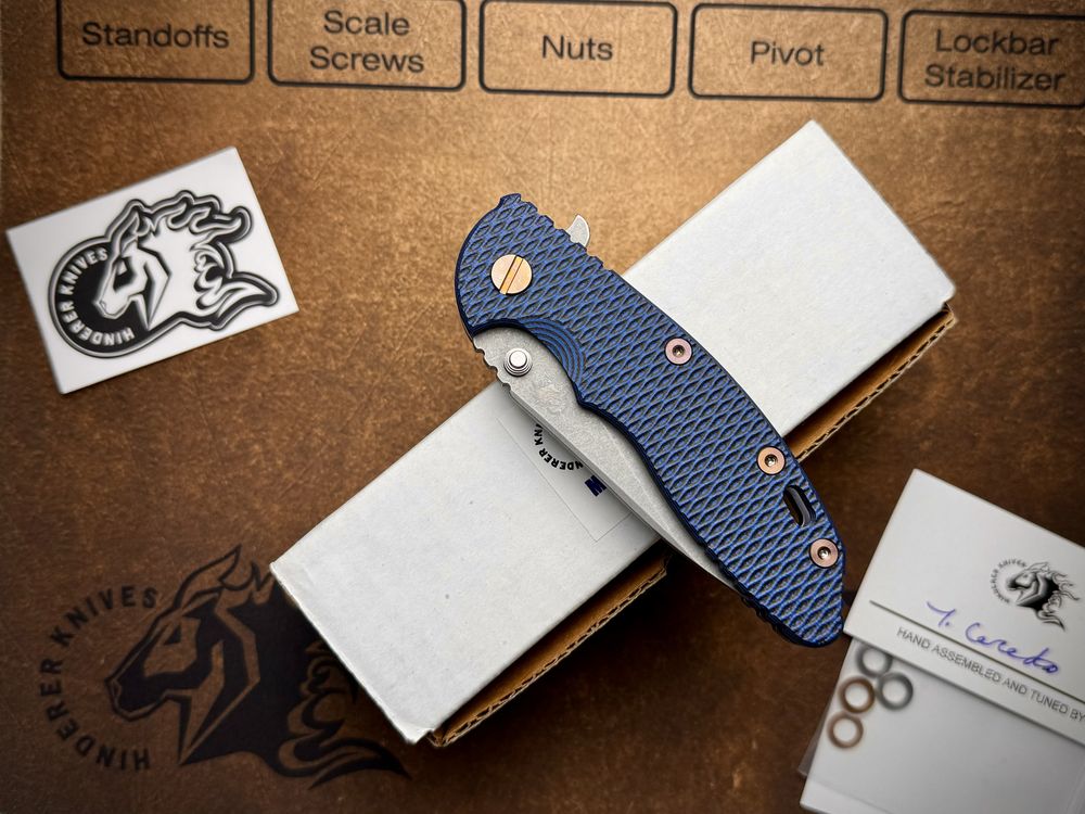 Нож Rick Hinderer XM-18 3.5 Slicer Battle Blue Blue G10 CPM-20CV