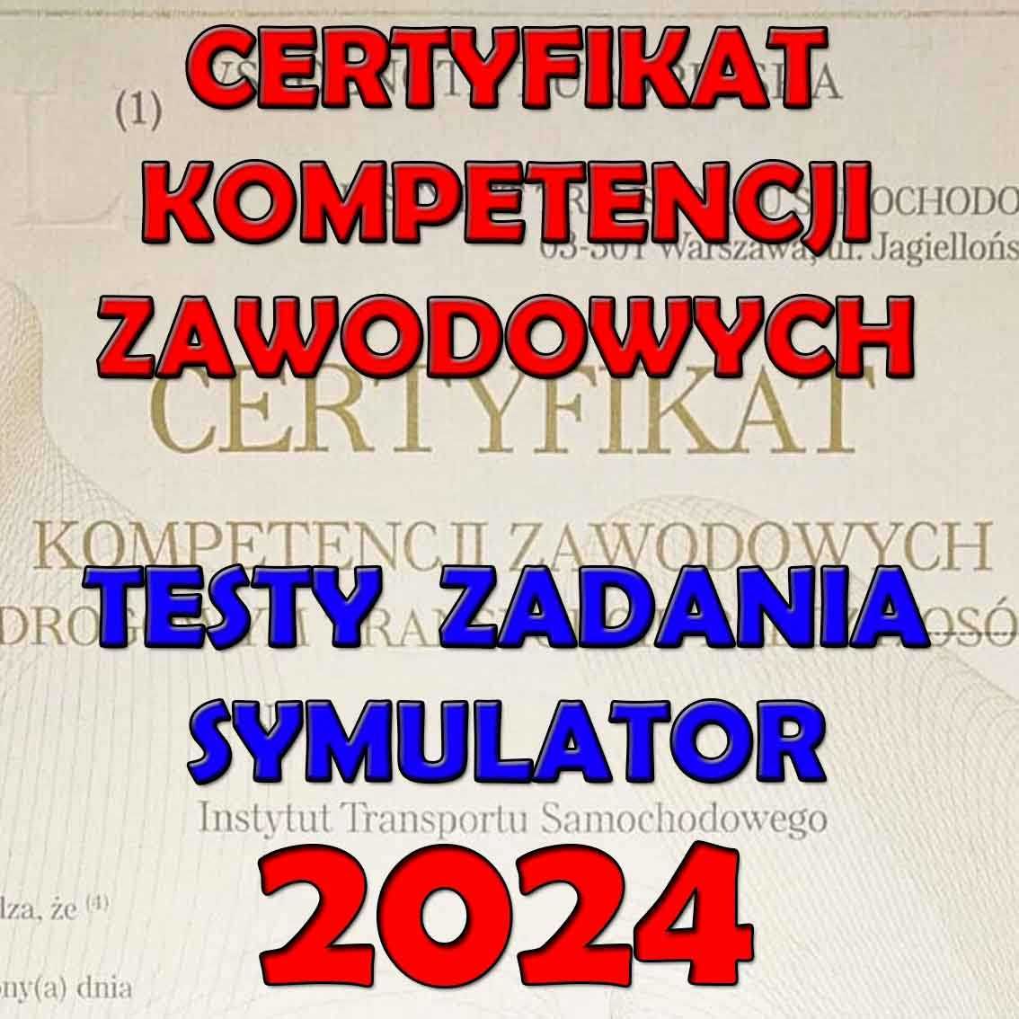Certyfikat Kompetencji Zawodowych Pytania z odpowiedziami Zadania