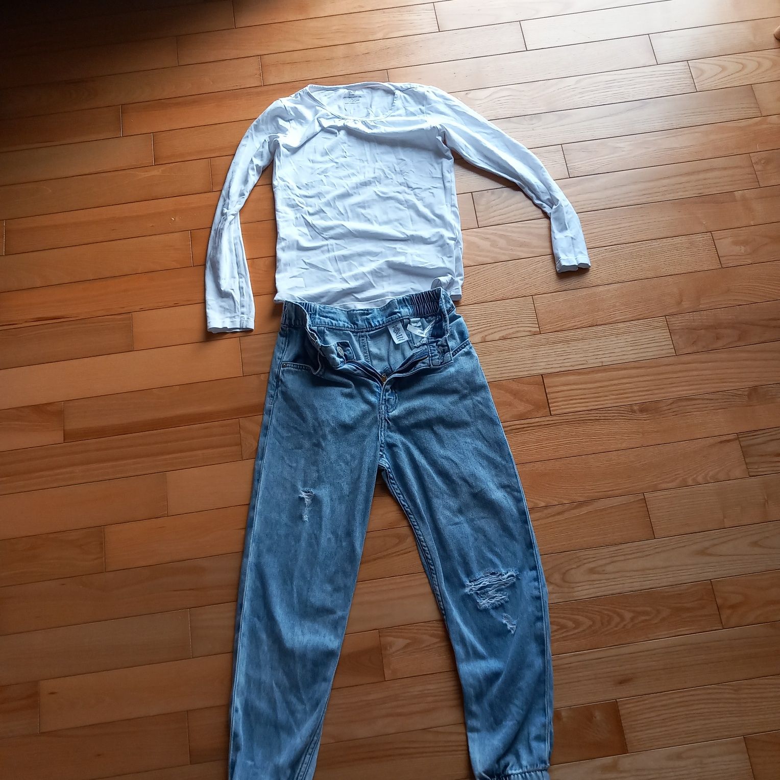 Zestaw paka wiosna lato dziewczynka 134 zara H&M jeansy