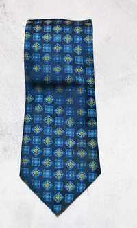 Granatowy krawat ze wzorem