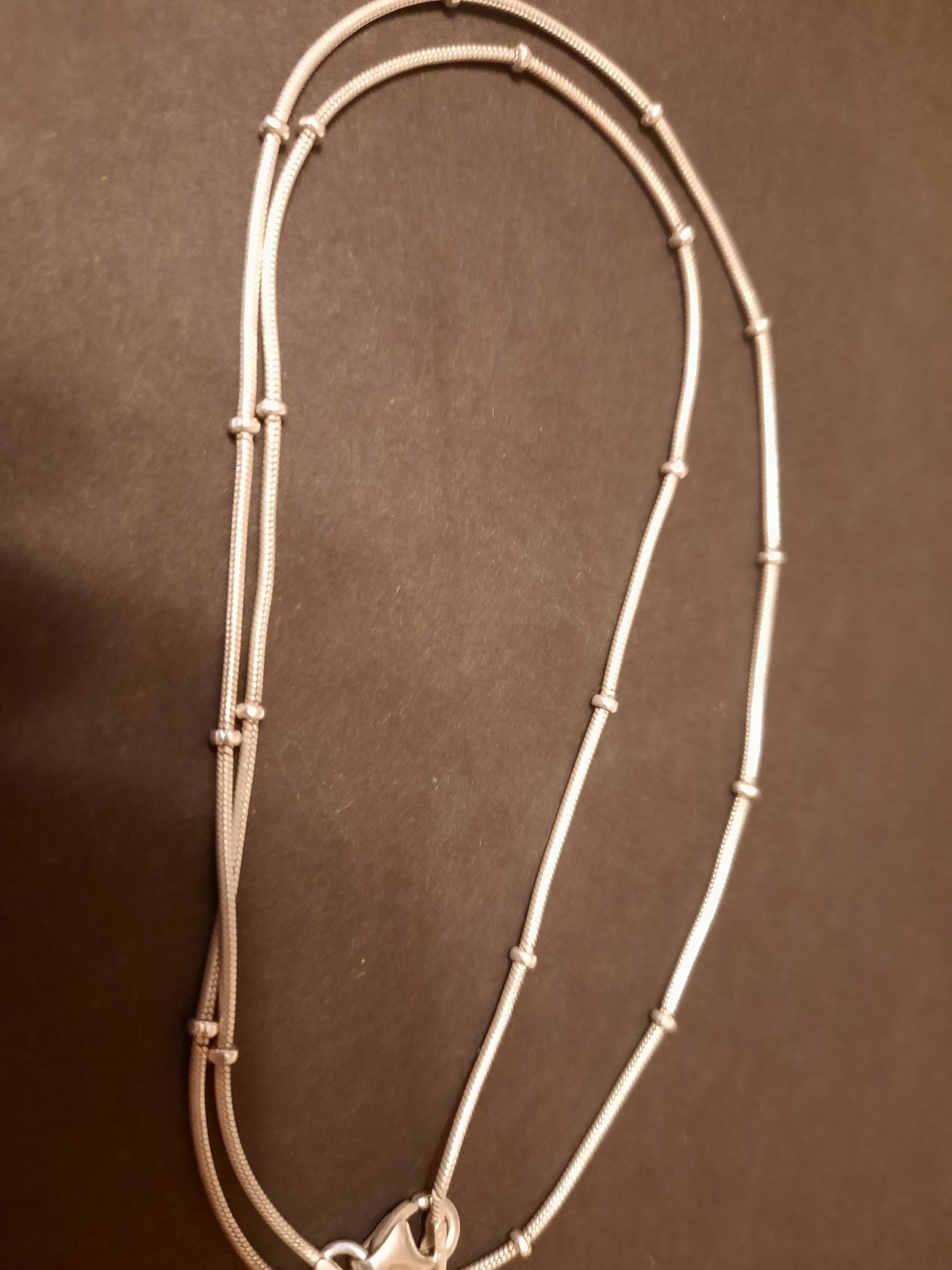 Srebrny łańcuszek z kuleczkami  dług.45/46 cm