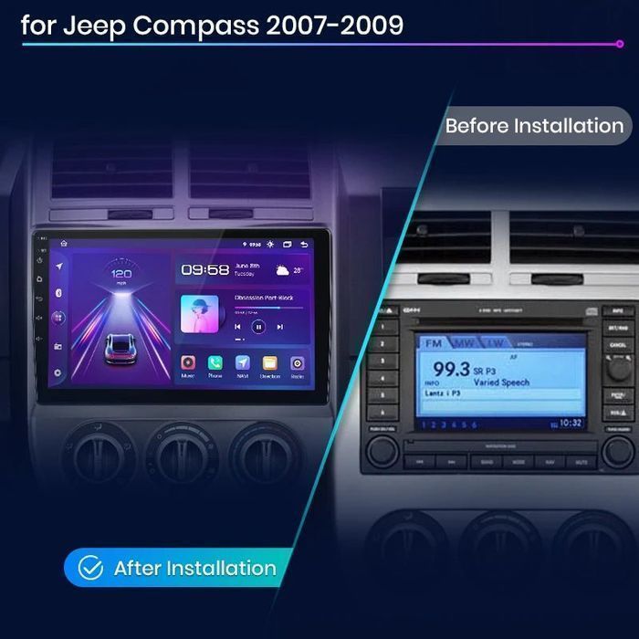 Radio Multimedialne do Jeep Compass 2007 - 2009, 2GB 32GB
