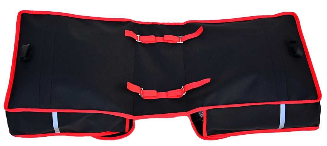 Sakwa na bagażnik, torba rowerowa 2x15L - czarno czerwona