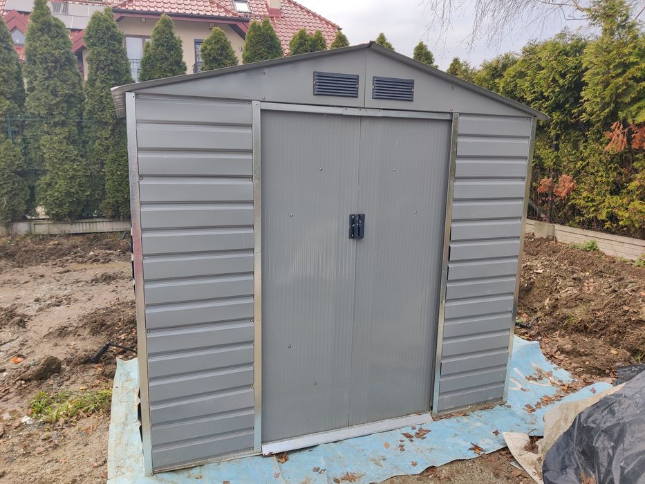 Domek narzędziowy ogrodowy blaszak blaszany na budowę i ogród 213x131