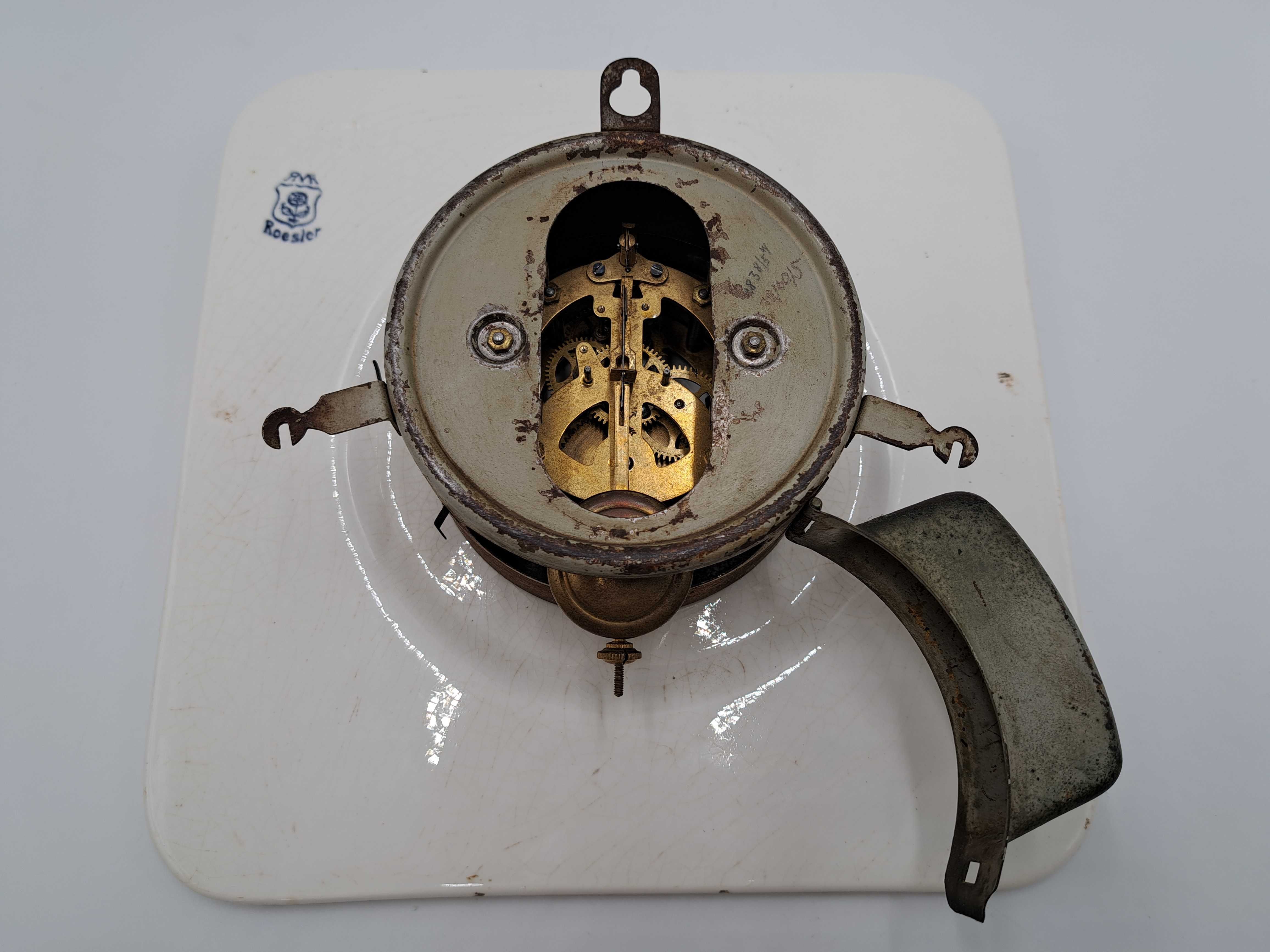 Zegar ścienny ceramiczny mechaniczny HAU porcelana Max Roesler