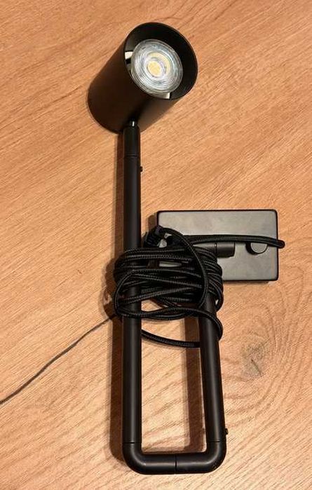 NOWA IKEA NYMANE LAMPA ŚCIENNA z Ramieniem Obrotowym Czarny Kinkiet