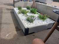 Warzywniak rabata ogrodowa dolnica betonowa z płyt betonowych grządka