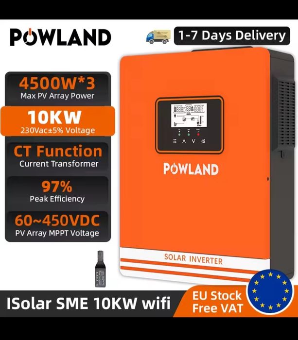 Інвертор мережевий Powland-10KW Wi-Fi